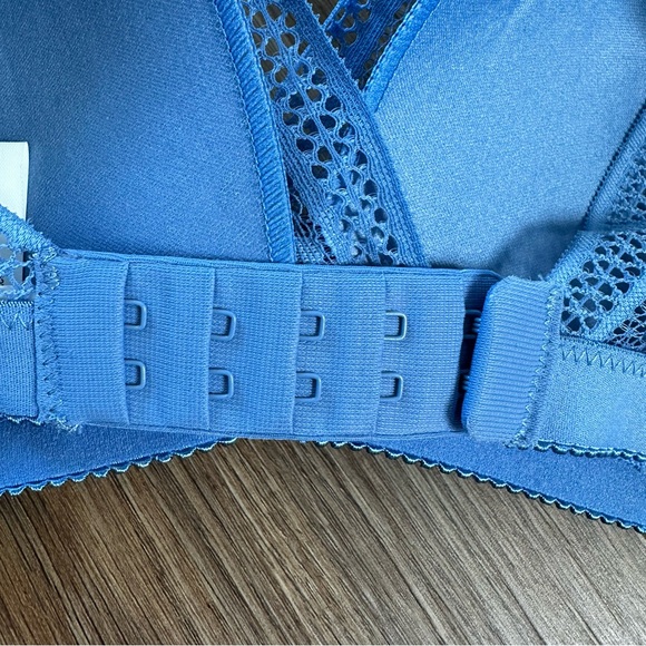 KNIX Knixy Lace Deep V Bralette Bra Size XL Blue Wireless‎ Comfort Plunge - Picture 4 of 8